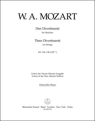 Three Divertimenti for Strings K. 136-138 (125a-c) - Mozart - Cello/Double Bass Part, Urtext Edition
