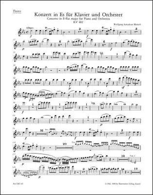Concerto No. 22 in E-flat Major K. 482 - Mozart - Wind Set, Urtext Edition