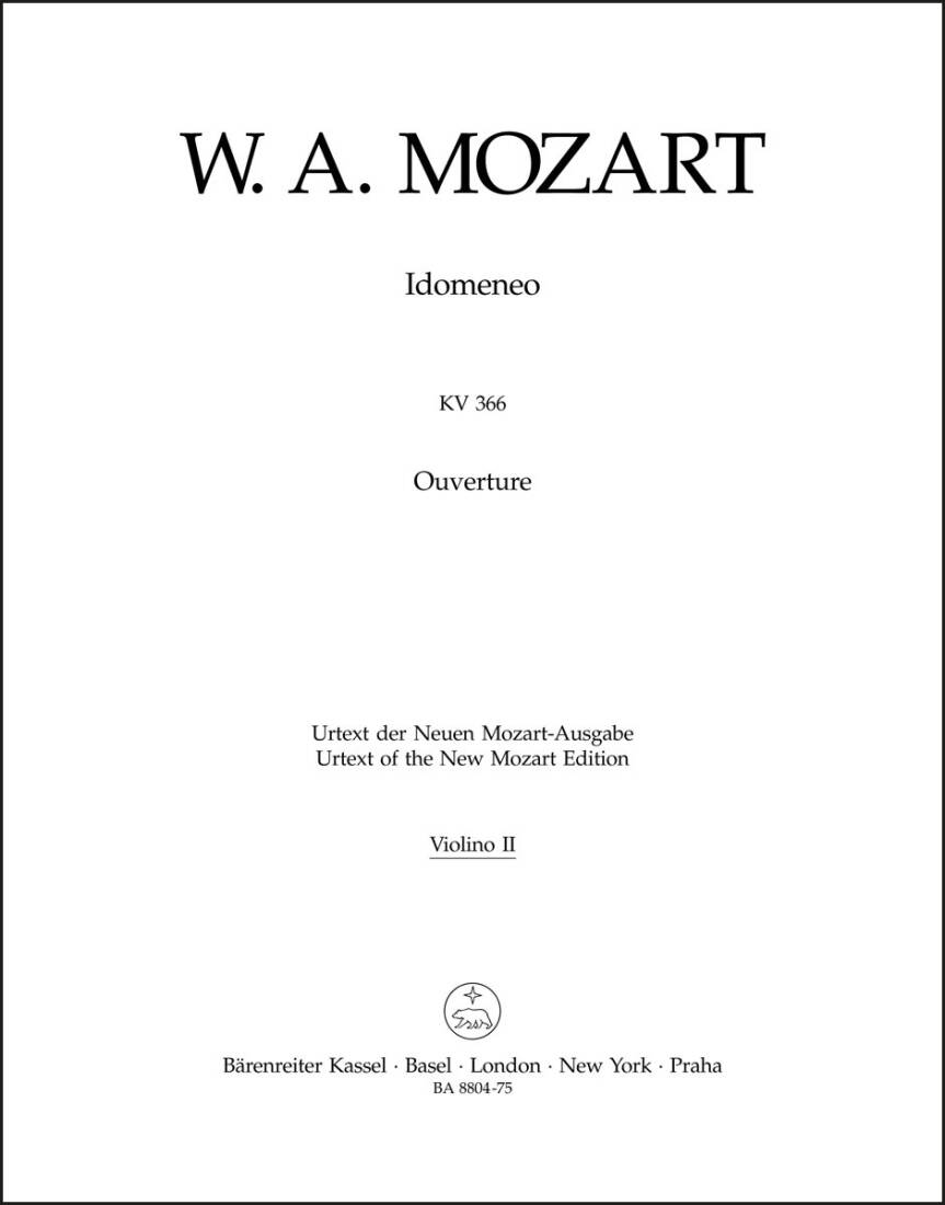 Idomeneo K. 366 - Mozart - Violin II Part, Urtext Edition