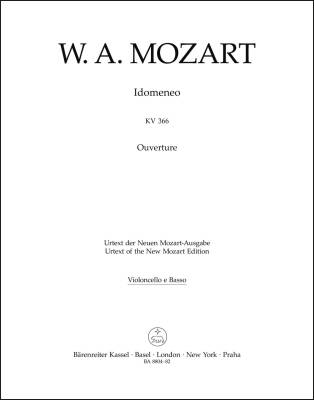 Idomeneo K. 366 - Mozart - Cello/Double Bass Part, Urtext Edition