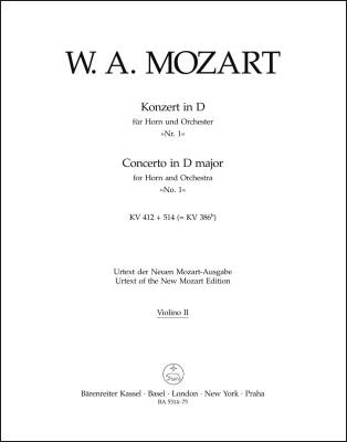 Concerto No. 1 in D Major K. 412 + 514 (386b) - Mozart - Violin II Part, Urtext Edition