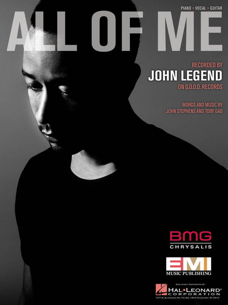 All Of Me - Legend/Stephens/Gad - Piano/Vocal/Guitar