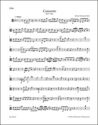 Concerto in a Minor BWV 1044 ''Triple Concerto'' - Bach - Viola Part, Urtext Edition