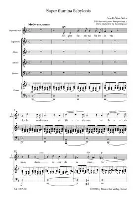 Super Flumina Babylonis - Saint-Saens - Vocal Score, Urtext Edition - Soprano Solo, Mixed Choir (Satb), Saxophone Quartet, Organ, Strings
