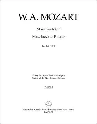 Missa Brevis in F Major K. 192 (186f) - Mozart - Violin I Part, Urtext Edition