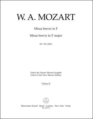 Missa Brevis in F Major K. 192 (186f) - Mozart - Violin II Part, Urtext Edition