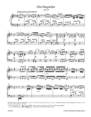 Complete Bagatelles for Piano - Beethoven - Performance Score, Anthology, Urtext Edition - Piano