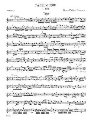 Trio for Two Violins and Basso Continuo in E-flat Major TWV 42:ES1 \'\'Tafelmusik\'\' - Telemann - Performance Score, Set of Parts, Urtext Edition - Violin, Basso Continuo