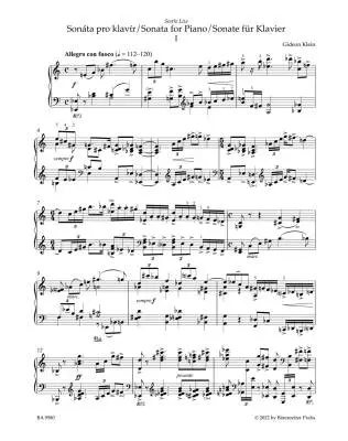 Sonata for Piano / Landscape - Klein - Performance Score, Urtext Edition - Piano, Speaker