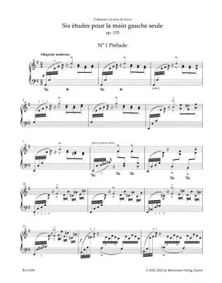 Six Etudes pour la Main Gauche Seule for Piano Op. 135 R 54 - Saint-Saens - Performance Score, Urtext Edition - Piano