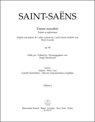 Baerenreiter Verlag - Danse Macabre Op. 40 - Saint-Saens - Violin I Part, Urtext Edition