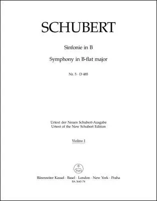 Baerenreiter Verlag - Symphony No. 5 in B-flat Major D 485 - Schubert - Violin I Part, Urtext Edition