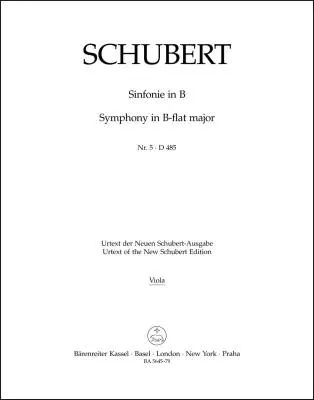 Baerenreiter Verlag - Symphony No. 5 in B-flat Major D 485 - Schubert - Viola Part, Urtext Edition