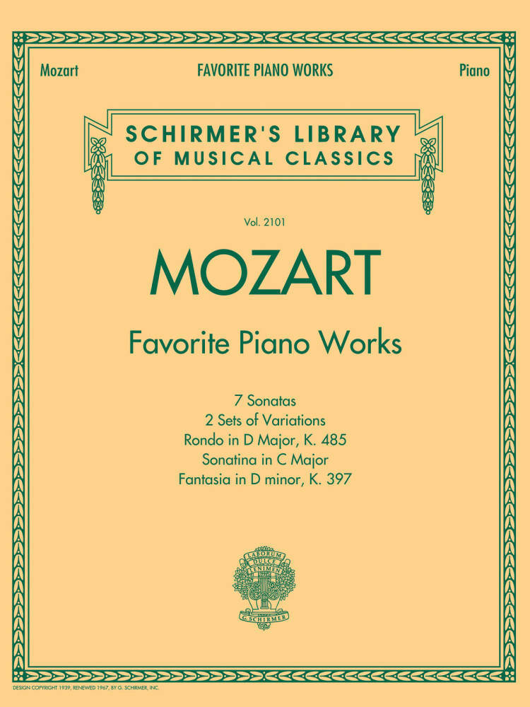 Favorite Piano Works - Mozart - Book