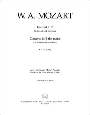 Concerto in B-flat Major K. 191(186e) - Mozart - Cello/Double Bass Part, Urtext Edition