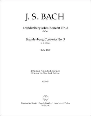 Brandenburg Concerto No. 3 in G Major BWV 1048 - Bach - Viola II Part, Urtext Edition