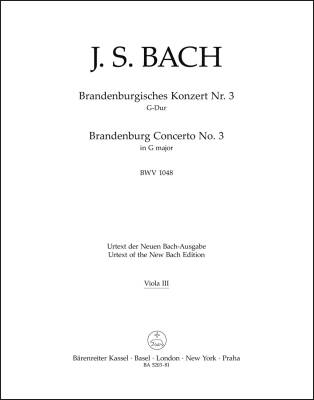 Brandenburg Concerto No. 3 in G Major BWV 1048 - Bach - Viola III Part, Urtext Edition