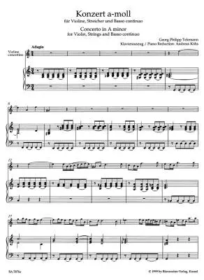 Three Concertos for Violin and Orchestra - Telemann - Piano Reduction, Part, Urtext Edition - Violin, Orchestra