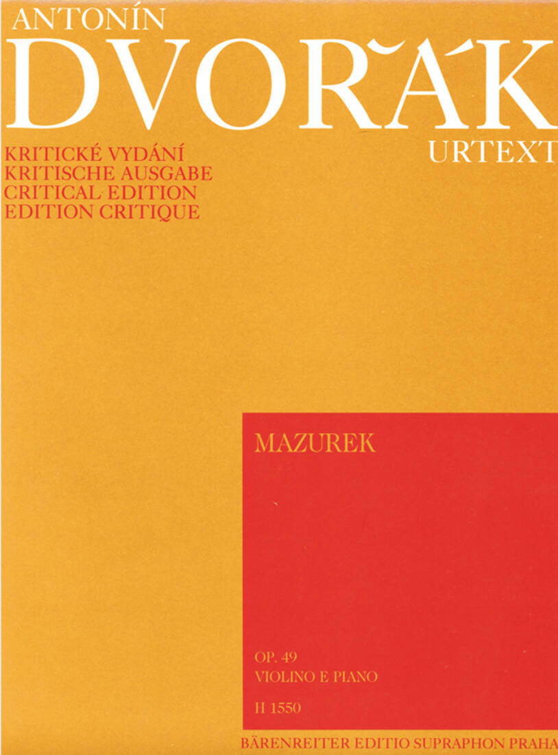 Mazurek for Violin and Orchestra in E Minor Op. 49 - Dvorak - Performance Score, Part - Violin, Piano