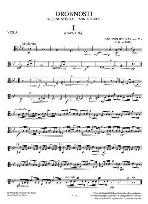 Kleine Stucke Op. 75a / Gavotte B 164 fur Zwei Violinen und Viola oder Drei Violinen - Dvorak - Set of Parts - Violin, Viola