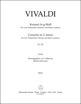 Concerto in G Minor RV 531 - Vivaldi - Basso Part, Urtext Edition