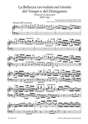 La Bellezza Ravveduta Nel Trionfo del Tempo E del Disinganno HWV 46a - Handel - Vocal Score, Urtext Edition - Soloists, Orchestra