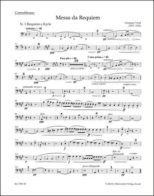 Baerenreiter Verlag - Messa Da Requiem - Verdi - Part, Urtext Edition