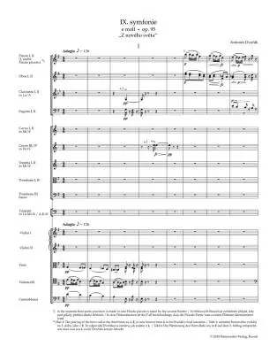 Symphony No. 9 in E Minor Op. 95 \'\'New World\'\' - Dvorak - Study Score, Urtext Edition
