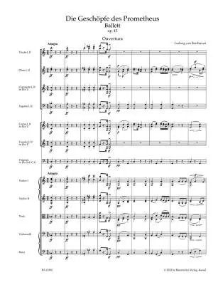 Overture \'\'die Geschopfe des Prometheus\'\' for Orchestra Op. 43 - Beethoven - Score, Urtext Edition