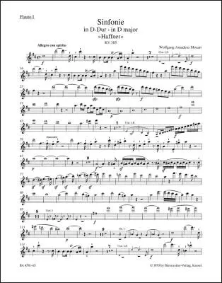 Baerenreiter Verlag - Symphony No. 35 in D Major K. 385 Haffner Symphony - Mozart - Wind Set, Urtext Edition