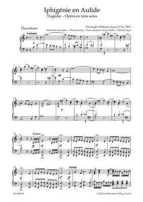 Iphigenie en Aulide - Gluck - Vocal Score, Urtext Edition - Soloists, Choir, Orchestra
