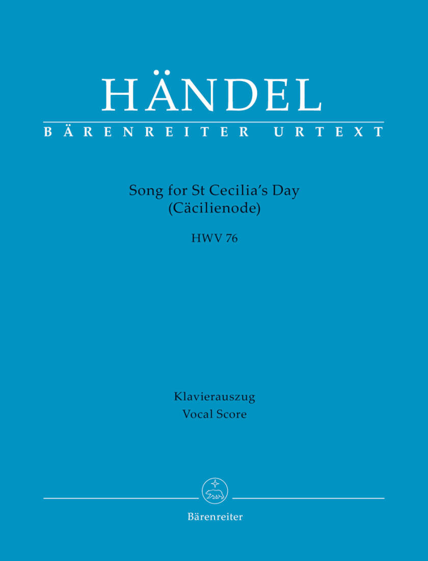 Song for St Cecilia\'s Day HWV 76 - Handel - Vocal Score, Urtext Edition - Soloists, Mixed Choir (Satb), Orchestra