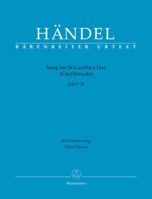 Song for St Cecilia's Day HWV 76 - Handel - Vocal Score, Urtext Edition - Soloists, Mixed Choir (Satb), Orchestra