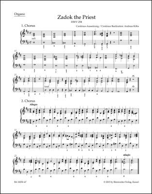Zadok the Priest HWV 258 - Handel - Organ Part, Urtext Edition