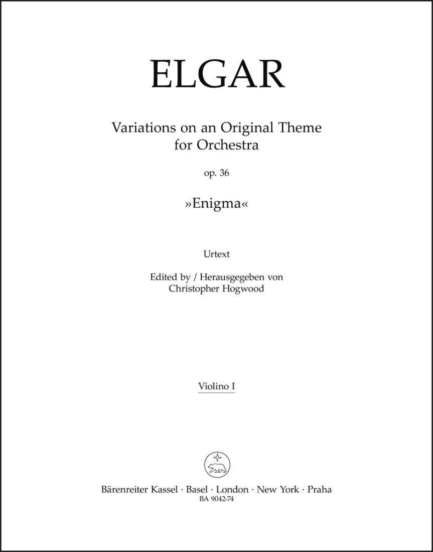 Variations on an Original Theme for Orchestra Op. 36 \'\'Enigma\'\' - Elgar - Part, Urtext Edition - Orchestra