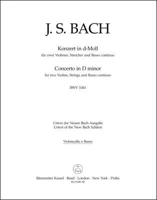 Baerenreiter Verlag - Concerto in D Minor BWV 1043 - Bach - Cello/Double Bass Part, Urtext Edition