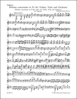 Sinfonia Concertante for Violin, Viola and Orchestra in E-flat Major K. 364 (320d) - Mozart - Part, Urtext Edition
