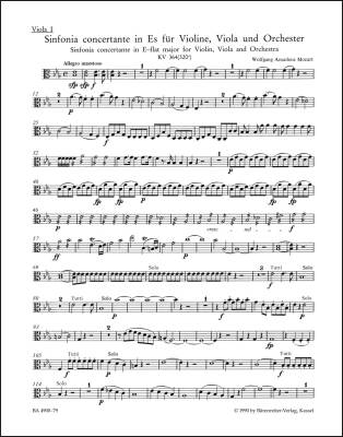 Sinfonia Concertante for Violin, Viola and Orchestra in E-flat Major K. 364 (320d) - Mozart - Part, Urtext Edition