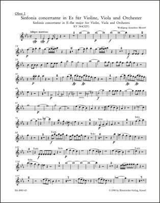 Sinfonia Concertante for Violin, Viola and Orchestra in E-flat Major K. 364 (320d) - Mozart - Wind Set, Urtext Edition