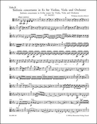 Sinfonia Concertante for Violin, Viola and Orchestra in E-flat Major K. 364 (320d) - Mozart - Part, Urtext Edition