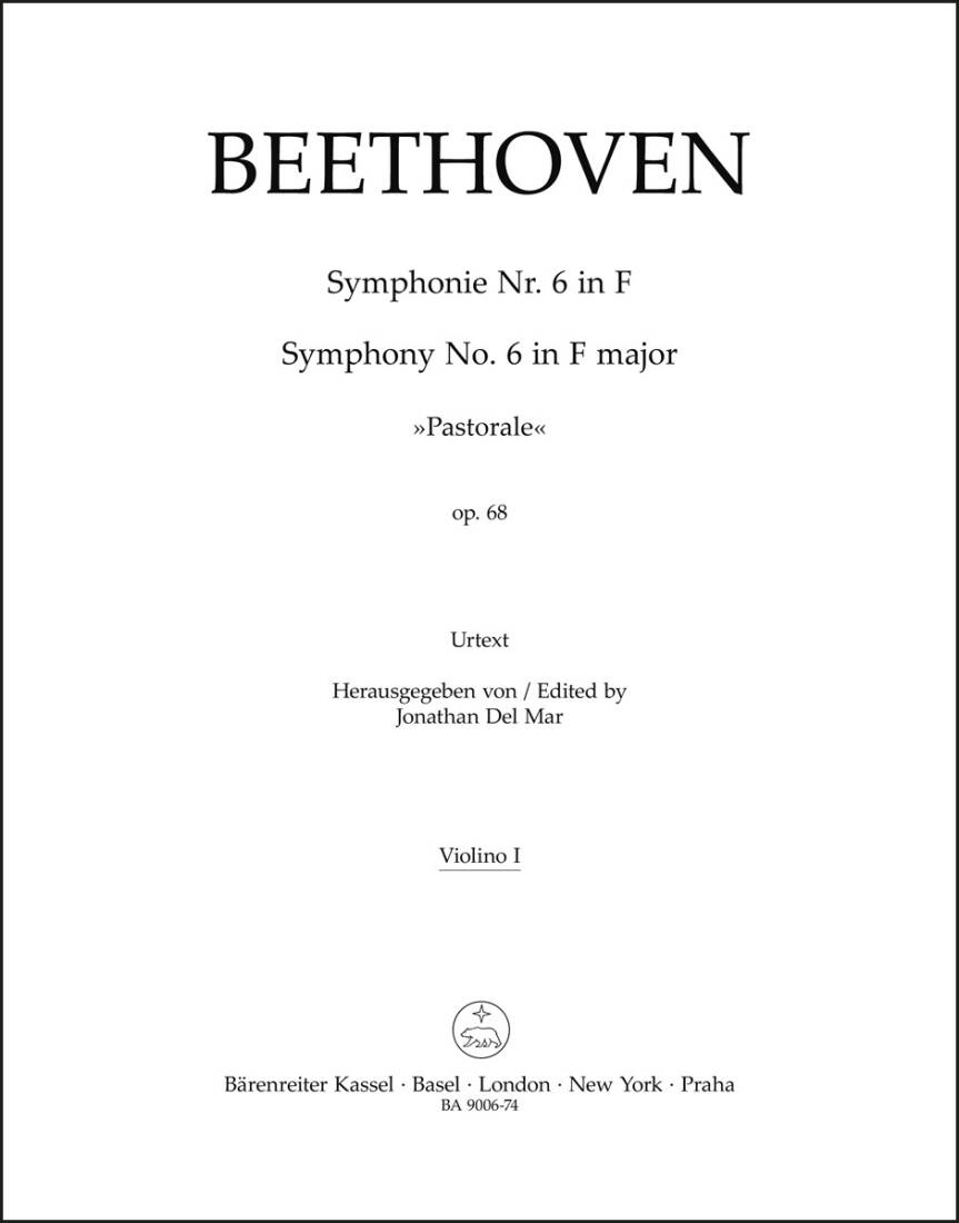 Symphony No. 6 in F Major Op. 68 \'\'Pastorale\'\' - Beethoven - Violin I Part, Urtext Edition
