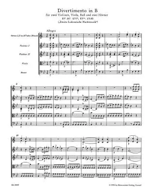 Divertimento in B-flat Major K. 287 \'\'Zweite Lodronische Nachtmusik\'\' - Mozart - Score, Urtext Edition - Orchestra