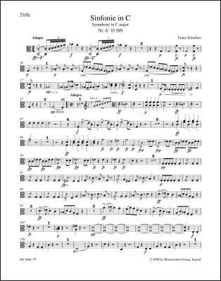 Baerenreiter Verlag - Symphony No. 6 in C Major D 589 - Schubert - Part, Urtext Edition