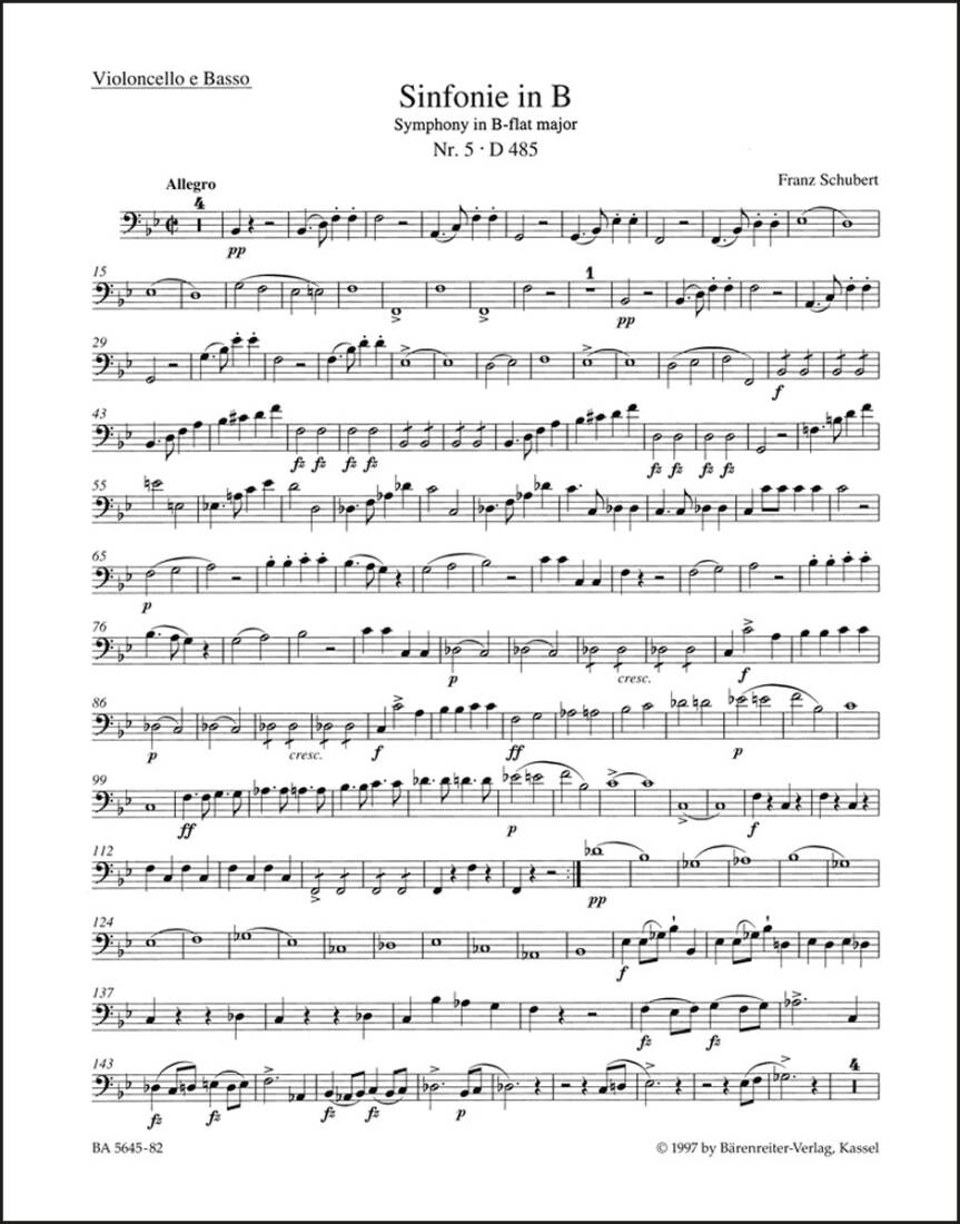 Symphony No. 6 in C Major D 589 - Schubert - Part, Urtext Edition
