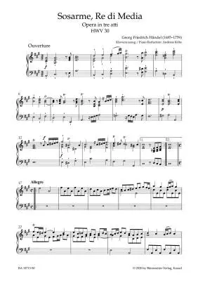 Sosarme, Re Di Media HWV 30 - Handel - Vocal Score, Urtext Edition - Soloists, Orchestra