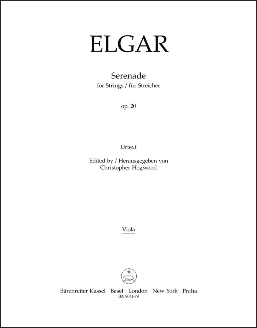Serenade for Strings Op. 20 - Elgar - Viola Part, Urtext Edition