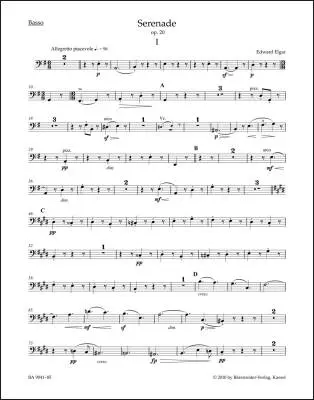 Serenade for Strings Op. 20 - Elgar - Basso Part, Urtext Edition