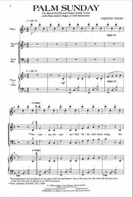 Palm Sunday - Young - SATB/Unison Treble