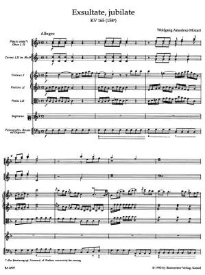 Exsultate, Jubilate K. 165 (158a) - Mozart - Score, Urtext Edition