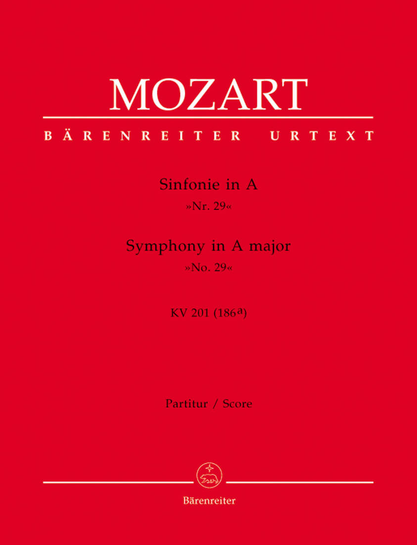 Symphony No. 29 in a Major K. 201(186a) - Mozart - Score, Urtext Edition - Chamber Orchestra
